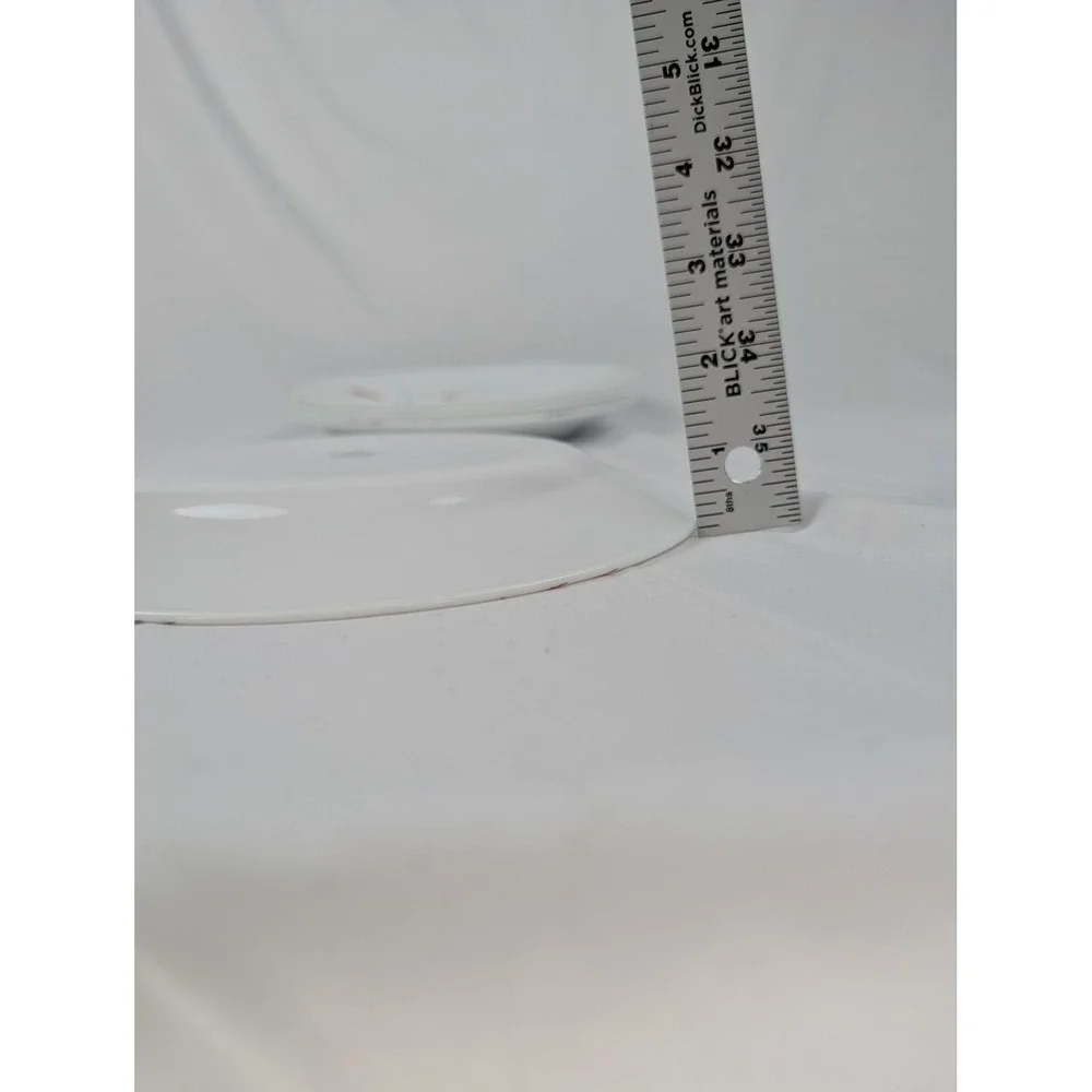Set of 4 Corelle Dinner Salad Dessert Plates Swirl Red Gray Modern‎ Dishware